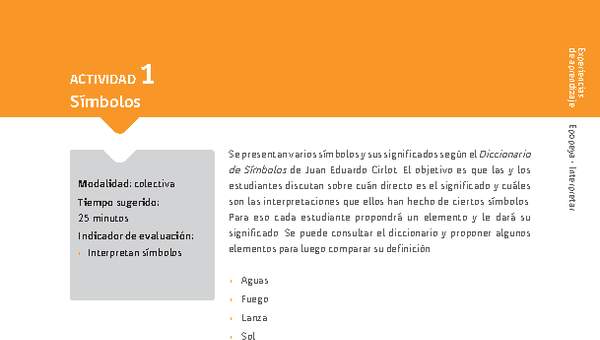 Sugerencia para el profesor:Actividad 1: Símbolos Sugerencia para el profesor:Actividad 1: Símbolos