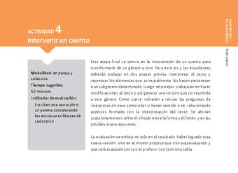 Sugerencia para el profesor: Actividad 4: Intervenir un cuento Sugerencia para el profesor: Actividad 4: Intervenir un cuento