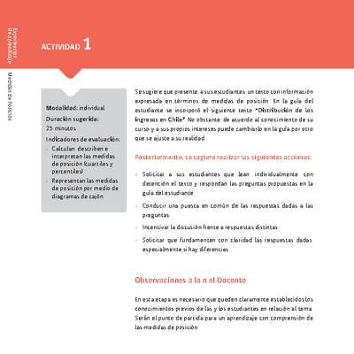 Sugerencia para el profesor: Actividad 1 Sugerencia para el profesor: Actividad 1