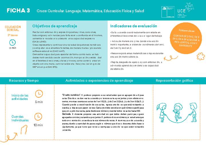 2° básico, Ficha N° 3 Movimiento en 15 minutos