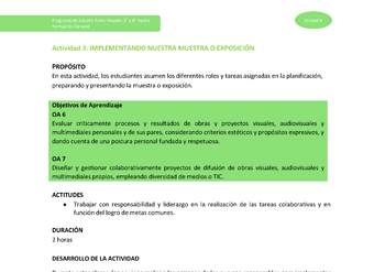 Actividad 3: Implementando nuestra muestra o exposición