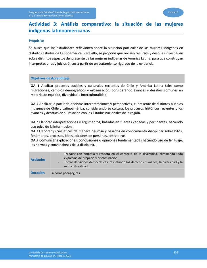 Actividad 3 - Análisis comparativo: la situación de las mujeres indígenas latinoamericanas