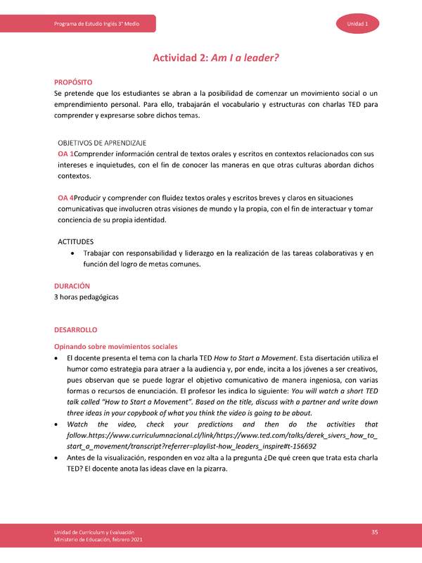 Actividad 2: Am I a leader?