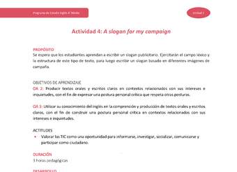 Actividad 4: A slogan for my campaign