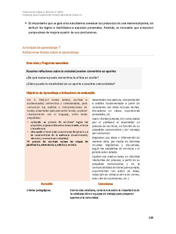 Actividad de aprendizaje 7: Reflexiones finales sobre el aprendizaje