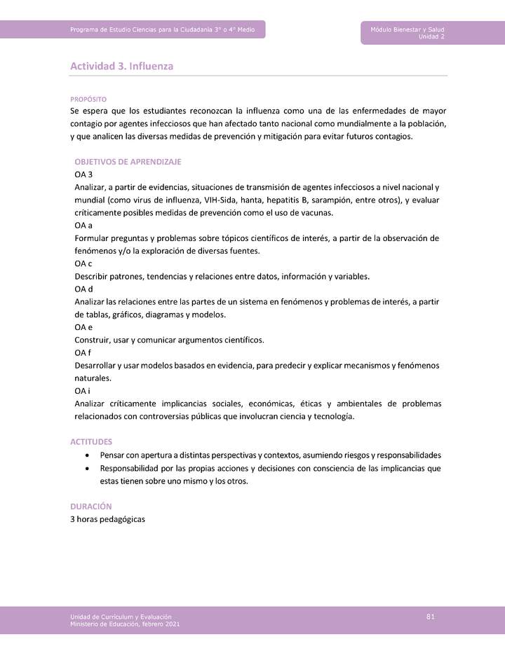 Actividad 3: Influenza