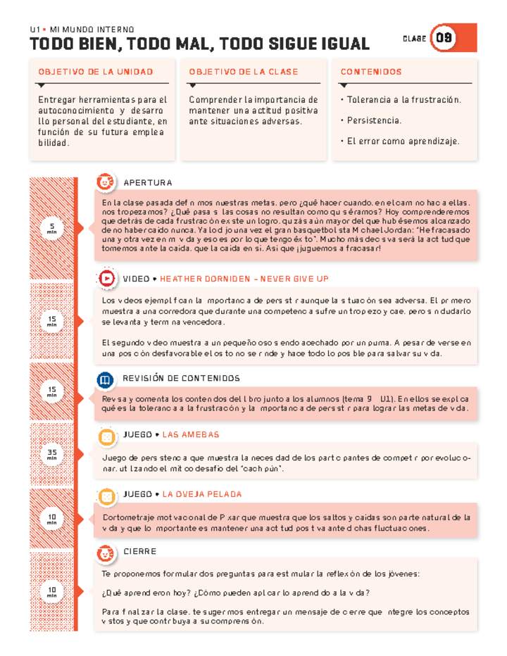 Guía 9. Mi mundo interno. Todo bien, todo mal, todo sigue igual