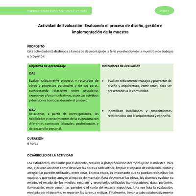 Actividad de evaluación: Evaluando el proceso de diseño, gestión e implementación de la muestra