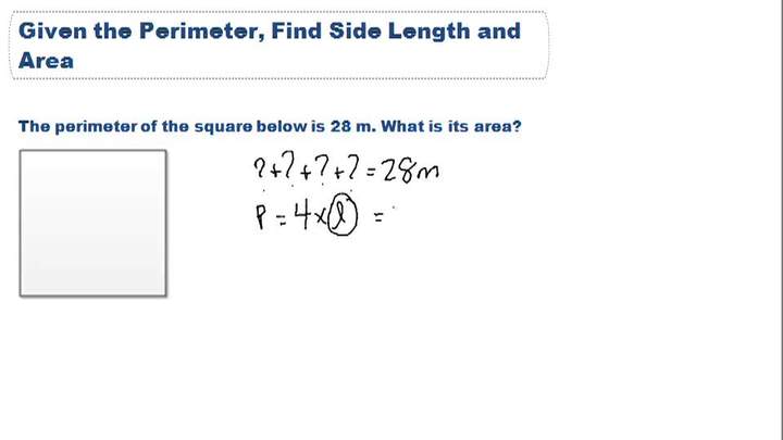 Área y perímetro del cuadrado - Ejemplo 1