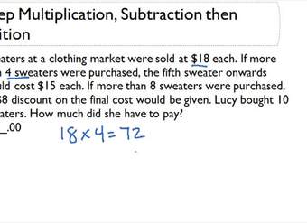 Problemas verbales de 3 a 4 pasos - Ejemplo 6
