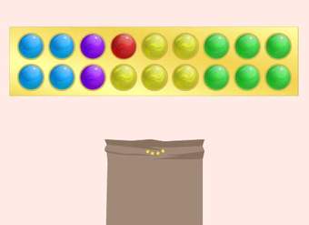 Matemática mental para ecuaciones de suma y resta: colector de bolsas de mármol Matemática mental para ecuaciones de suma y resta: colector de bolsas de mármol