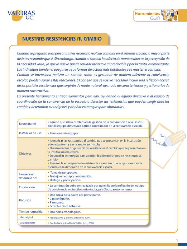 Nuestras resistencia_cambio Orientaciones para profesores