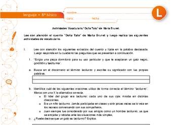 Vocabulario doña Tato