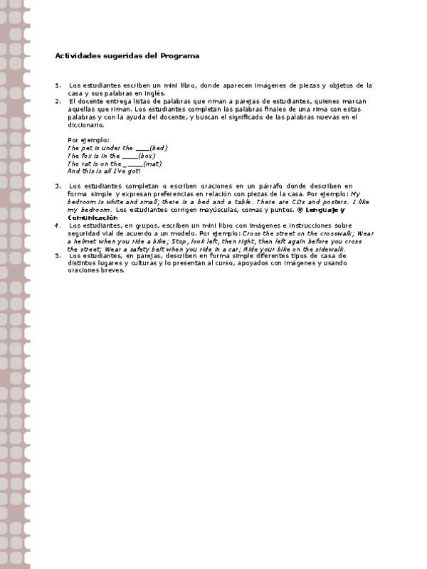 Actividades sugeridas Unidad 2