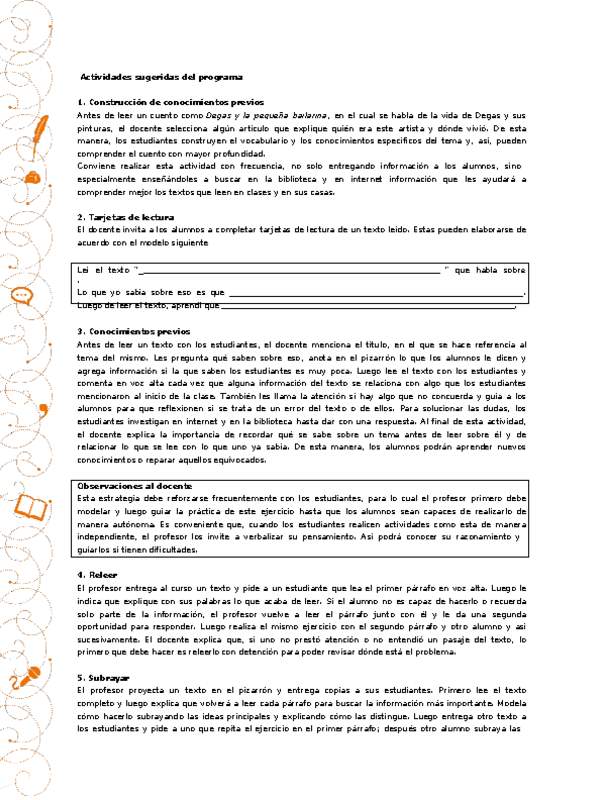 Actividades sugeridas Unidad 1