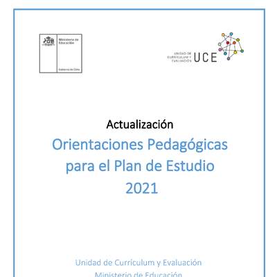 Orientaciones pedagógicas para el plan de estudios  2021
