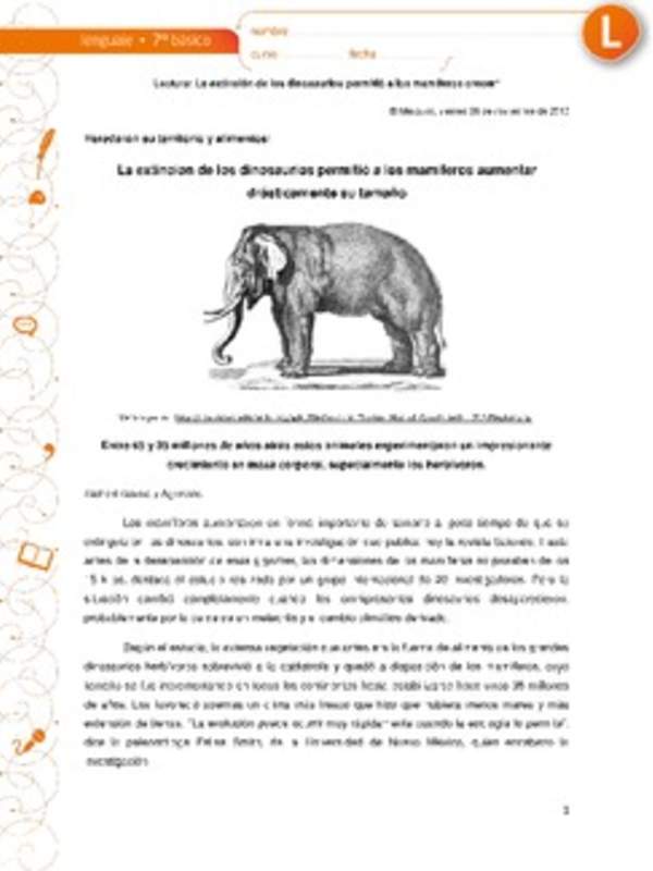 La extinción de los dinosaurios permitió a los mamíferos aumentar drásticamente su tamaño