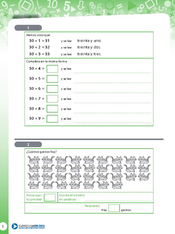 Escribir números, agrupar y sumar