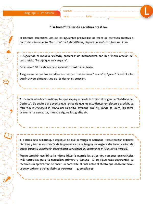 "Tu turno": taller de escritura creativa