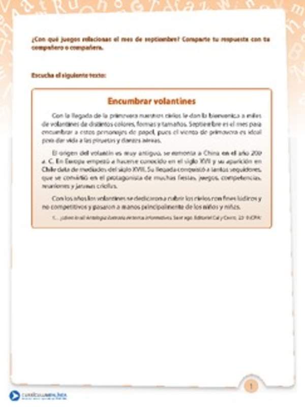 Texto informativo elevar volantines