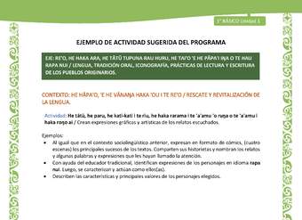 Actividad sugerida LC01 - Rapa Nui - U1 - N°06: Crean expresiones gráficas y artísticas de los relatos escuchados.