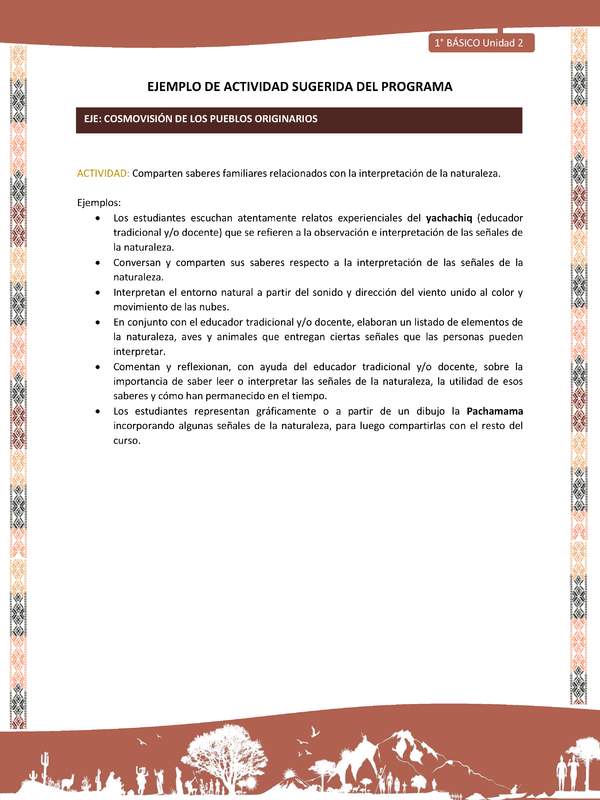 Actividad sugerida LC01 - Quechua - U2 - N°30: Comparten saberes familiares relacionados con la interpretación de la naturaleza.