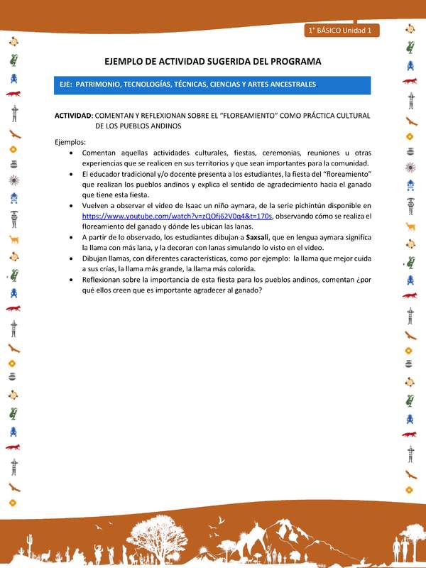 Actividad sugerida Nº 11- LC01 - INTERCULTURALIDAD-U1-EP - COMENTAN Y REFLEXIONAN SOBRE EL “FLOREAMIENTO” COMO PRÁCTICA CULTURAL DE LOS PUEBLOS ANDINOS Actividad sugerida Nº 11- LC01 - INTERCULTURALIDAD-U1-EP - COMENTAN Y REFLEXIONAN SOBRE EL “FLOREAMIENTO” COMO PRÁCTICA CULTURAL DE LOS PUEBLOS ANDINOS