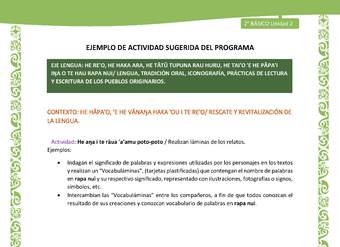 Actividad sugerida LC02 - Rapa Nui - U2 - N°08: Realizan láminas de los relatos.