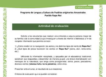 Orientaciones al docente - LC01-RAPANUI - U02 - Actividad de evaluación