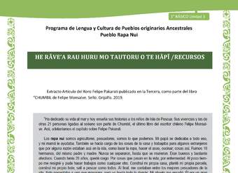 02-Orientaciones al docente - LC01-RAPANUI - U03 - HE RĀVE’A RAU HURU MO TAUTORU O TE HĀPĪ-RECURSOS