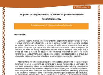 Orientaciones al docente - LC01 - Lickanantay - U1 - Introducción