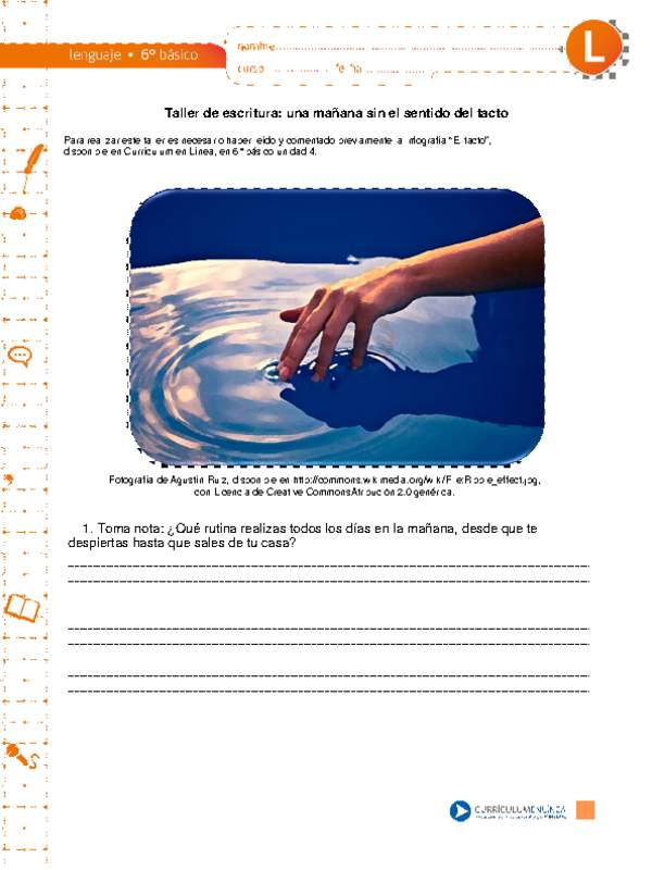 "El tacto": taller de escritura
