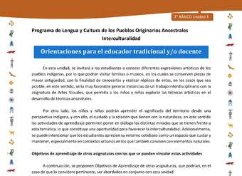 Orientaciones para el educador tradicional y/o docente