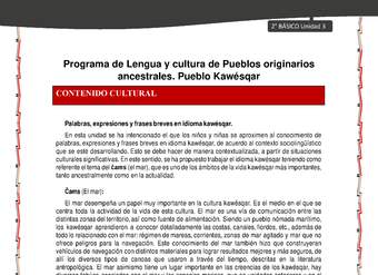 Orientaciones al docente - LC02 - Kawésqar - U3 - Contenido cultural
