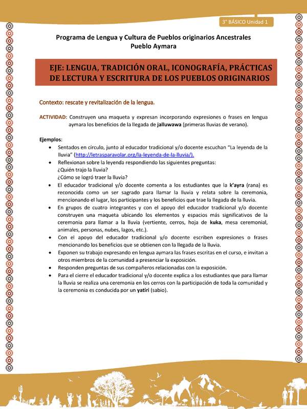 04-Actividad Sugerida LC03 U01-LR01-Construyen  una  maqueta  y  expresanincorporando  expresiones  o  frases  en  lengua aymara los beneficios de la llegada de jalluwawa 04-Actividad Sugerida LC03 U01-LR01-Construyen  una  maqueta  y  expresanincorporando  expresiones  o  frases  en  lengua aymara los beneficios de la llegada de jalluwawa