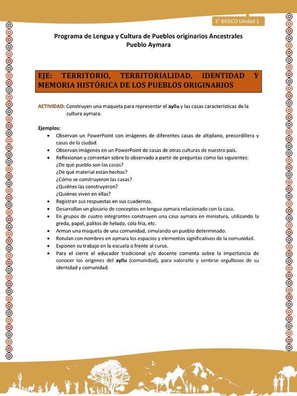 07-Actividad Sugerida LC03 U01-0A07-Construyen una maqueta para representar el ayllu y las casas caracter+¡sticas de la cultura aymara. 07-Actividad Sugerida LC03 U01-0A07-Construyen una maqueta para representar el ayllu y las casas caracter+¡sticas de la cultura aymara.