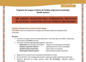 05-Actividad Sugerida LC03 U01-LF01-Crean una composici+¦n en lengua aymara relacionada con el esp+¡ritu de los carnavales. 05-Actividad Sugerida LC03 U01-LF01-Crean una composici+¦n en lengua aymara relacionada con el esp+¡ritu de los carnavales.