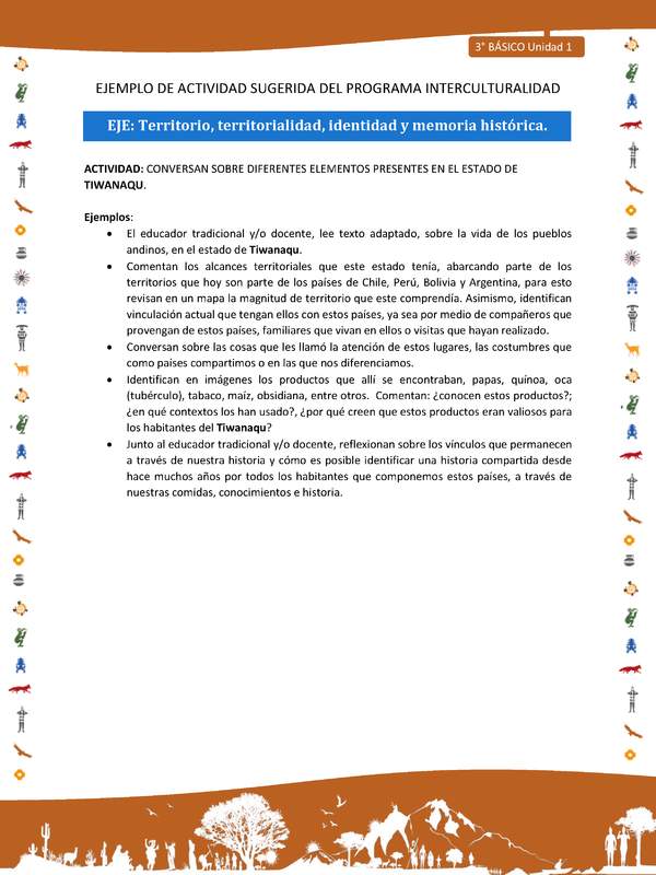 Conversan sobre diferentes elementos presentes en el estado de tiwanaqu Conversan sobre diferentes elementos presentes en el estado de tiwanaqu