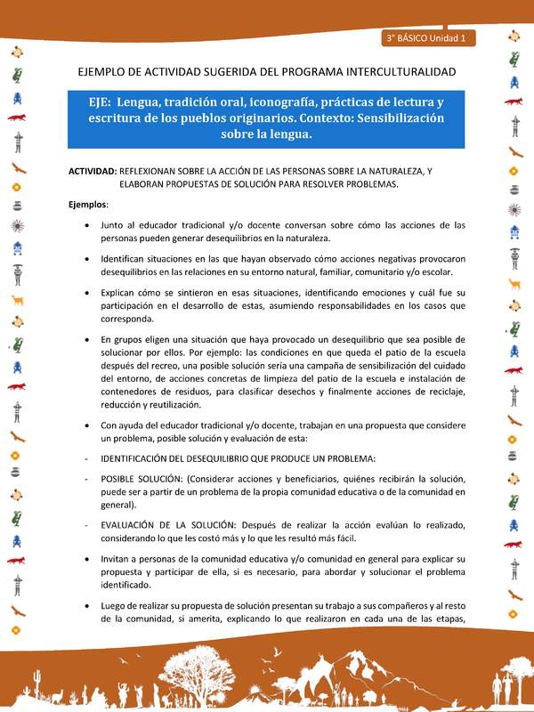 Reflexionan sobre la acción de las personas sobre la naturaleza, y elaboran propuestas de solución para resolver problemas Reflexionan sobre la acción de las personas sobre la naturaleza, y elaboran propuestas de solución para resolver problemas