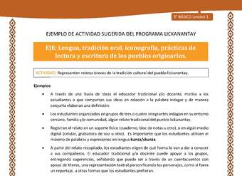 Representan relatos breves de la tradición cultural del pueblo lickanantay Representan relatos breves de la tradición cultural del pueblo lickanantay