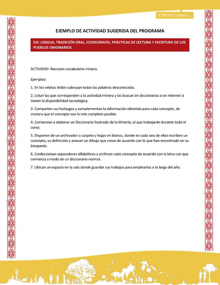 02-Actividad Sugerida LC03 COL-U01-LS01-Rescatan vocabulario minero. 02-Actividad Sugerida LC03 COL-U01-LS01-Rescatan vocabulario minero.