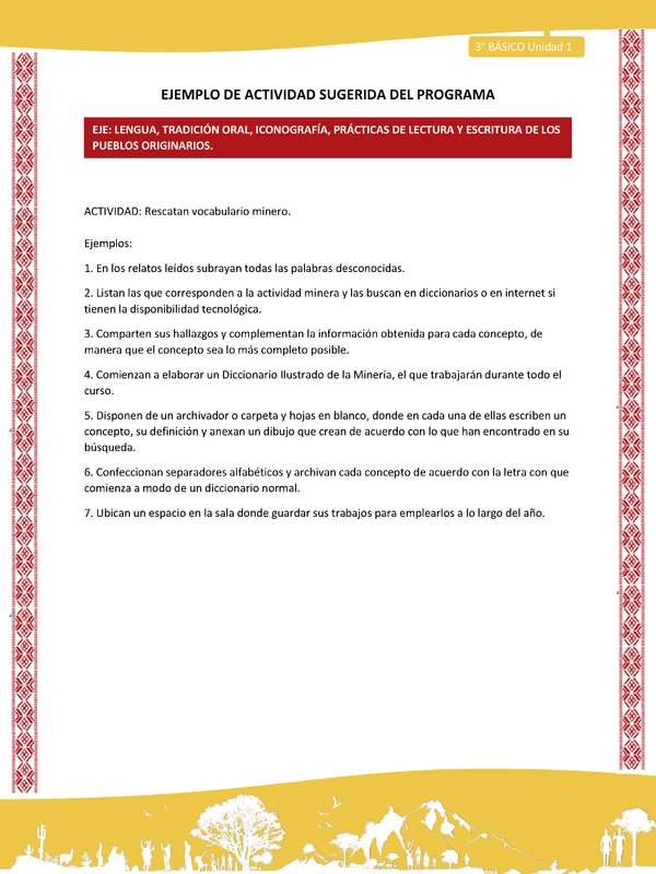 02-Actividad Sugerida LC03 COL-U01-LS01-Rescatan vocabulario minero. 02-Actividad Sugerida LC03 COL-U01-LS01-Rescatan vocabulario minero.