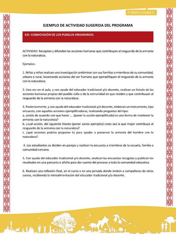 07-Actividad Sugerida LC03 COL-U01-OA12-Recopilan y difunden las acciones humanas que contribuyen al resguardo de la armonía con la naturaleza. 07-Actividad Sugerida LC03 COL-U01-OA12-Recopilan y difunden las acciones humanas que contribuyen al resguardo de la armonía con la naturaleza.