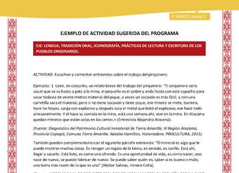 01-Actividad Sugerida LC03 COL-U01-LS01-Escuchan y comentan entrevistas sobre el trabajo del pirquinero. 01-Actividad Sugerida LC03 COL-U01-LS01-Escuchan y comentan entrevistas sobre el trabajo del pirquinero.