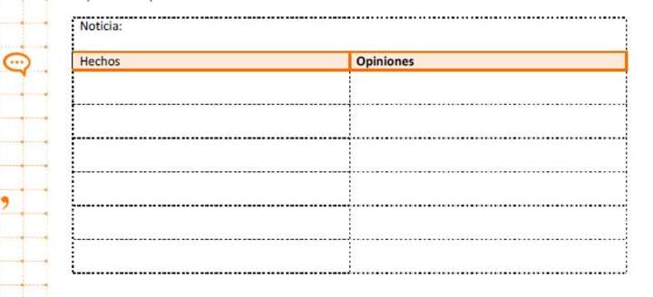 Hechos y opiniones presentes en una noticia