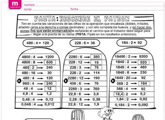División de números naturales y decimales