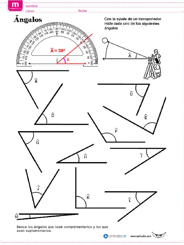 Medir ángulos con el uso del transportador (II)