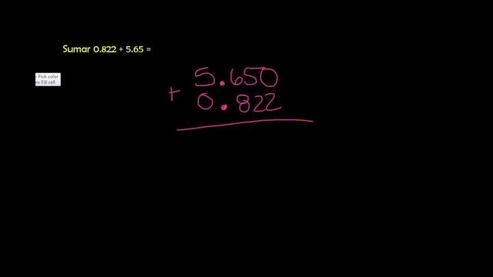 Suma con decimales. Ejemplo 2