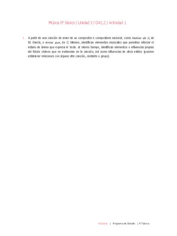 Música 8° básico-Unidad 3-OA1;2-Actividad 1