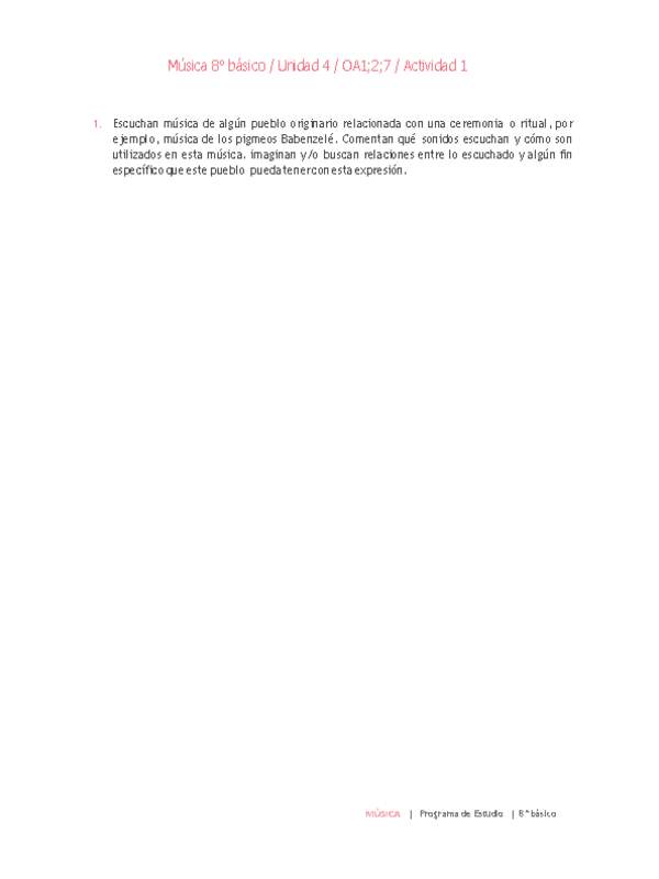Música 8° básico-Unidad 4-OA1;2;7-Actividad 1